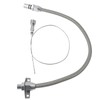 HaeKap Silver Firewall Mounted Flex Transmission Dipstick-Stainless Braided Hose Replacement