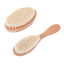 Kisangel 2Pcs Multipurpose Shredded Hair Brushes for Barbers Portable Hair Sweep Tools Light Yellow for Salon and Home Use