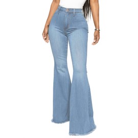 CutieLove Women's Bell Bottom Flare Jeans Mid Rise Destroyed Denim Pants