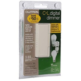 Lutron Maestro MACL-153MLH-LA Double Pole Tap Indoor Dimmer 3-WAY-4-WAY 150-WATT - Light Almond