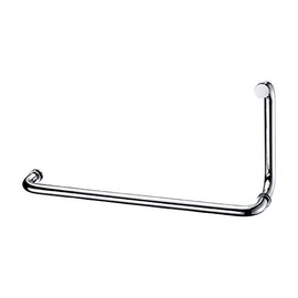 Stainless Steel Round 6" Shower Door Pull Handle 18" Towel Bar Combination, Chrome Finish (SSTB457M)