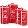 DAYYET Red Canisters for Kitchen Counter, Airtight Kitchen Canisters for