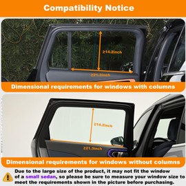 KOCZIL Square Baby Car Window Shades for Rear Side Windows - 2 Pack Easy Stick Rear Side Window Sun Shade That Stay in Place, Glare & UV Blocker Car Window Covers, Privacy Enhancer (20.87" x 13.78")
