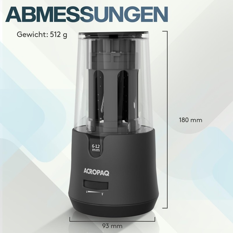 ACROPAQ Electric Sharpener for Thick and Thin Pencils - For