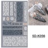 LANODO 4 Pcs Nail Stickers 5D Flower Black and White