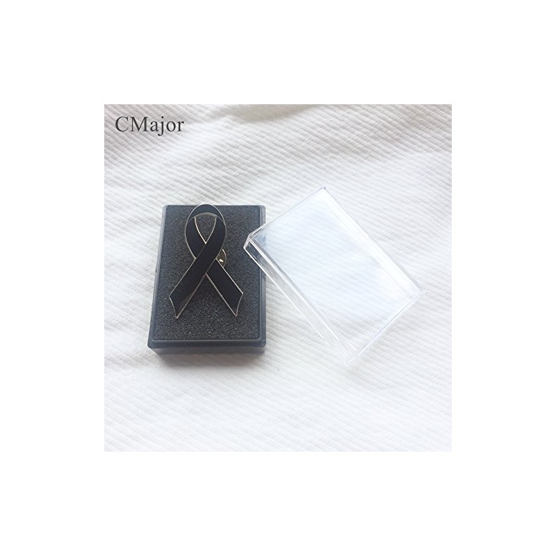 CMajor Awareness Black Ribbon Enamel Lapel Pin