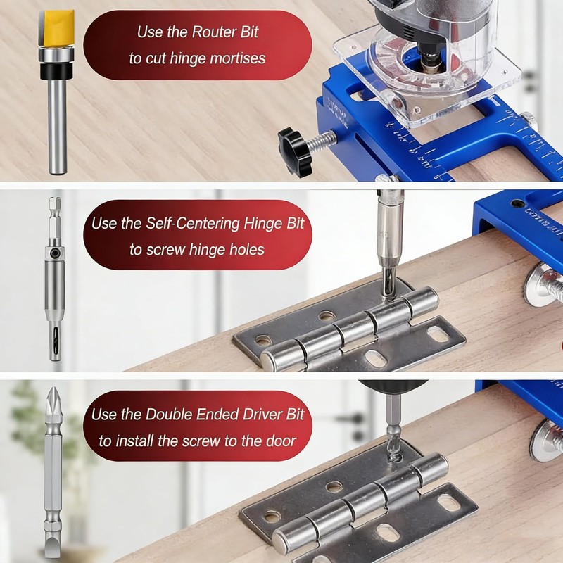 Yuguocly Aluminum Alloy Door Hinge Jig for Door and Jamb/Frame