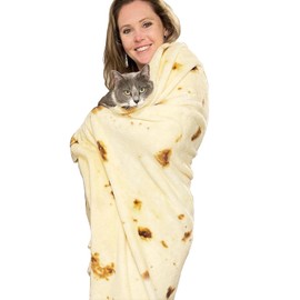 MIJIMO - Manta de omelette gigante de harina de burrito a manta para niños, tamaño de 60 pulgadas, manta de doble cara, realista, de franela de taco, suave