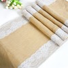 12"x108"(275x30cm) Jute Hessian Lace Table Runners Rustic Burlap Sewed Edge