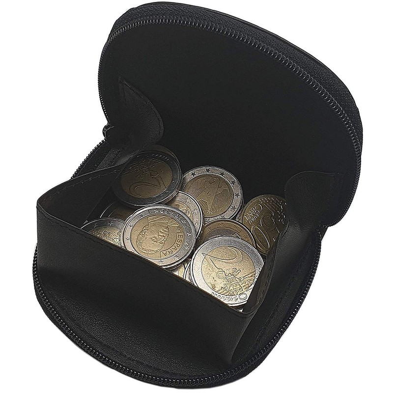Cowhide Nappa Leather Coin Purse/Wallet/Wallet/Wallet/Purse MJ-Design-Germany in Black, black