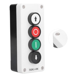 Roller Shutter Switch Momentary Switch Station Box Up Andn Stop Control Push Button for Winch Roller Door Truck Rear ABS Shell Emergency Off Switch Momentary Switch Station (SGKJ-4N)