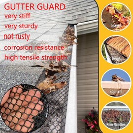 Gutter Leaf Protection Gutter Protection 6 m x 15 cm Rain Gutter Leaf Protection Plastic Leaf Protection Gutter 1 Piece (1)