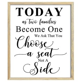 Darling Souvenir Choose A Seat Not A Side Wedding Party Sign Seating Décor Signage Party Print - Frame Not Included