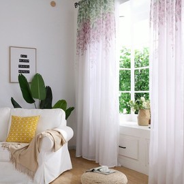 Living room window master bedroom shade lace blackout balance curtain curtain rattan purple Wisteria_Bora