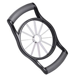 Newness Apple Slicer, [Upgraded] 12-Slice Apple Slicer and Corer, Heavy Duty Stainless Steel Apple Cutter, Divider, Wedger with Ultra-Sharp Blade & Ergonomic Grip Handle for Pears and More, Black