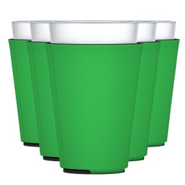 TahoeBay Blank Pint Glass Sleeves (6-Pack) 16 Ounce Insulating Foam Collapsible Beer Drinking Cup Holder (Kelly Green)