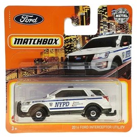 Matchbox - 2016 Ford Interceptor Utility - MBX 95/100 - HFT16 - Short Card - NYPD - Police - Superfast - Lesney - Mattel 2022