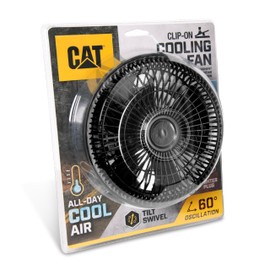 Cat® Clip-On Car Fan with Oscillating Design, 12V Portable Fan for Car with Quick Cooling Comfort, Ideal for Most Car Truck Van SUV with No AC
