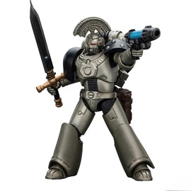 JOYTOY Warhammer The Horus Heresy 1/18 Action Figure-Iron Warriors MKVI Tactical Sergeant with Power Sword and Plasma Pistol Collection Model Birthday Gift