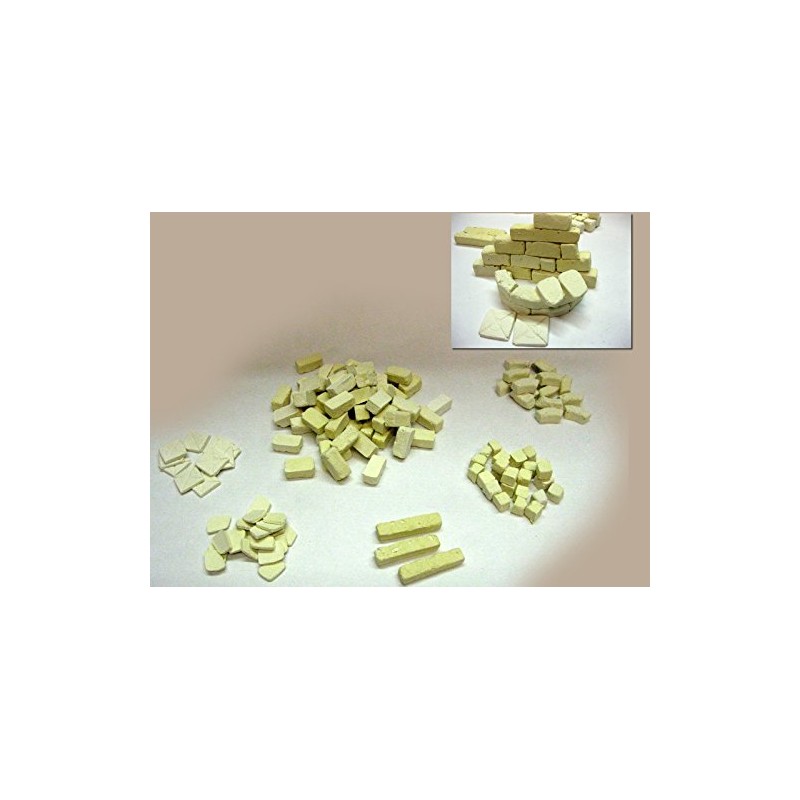 menta-modellbau 133 Mixed Ruins Building Blocks Set Ochre Nativity