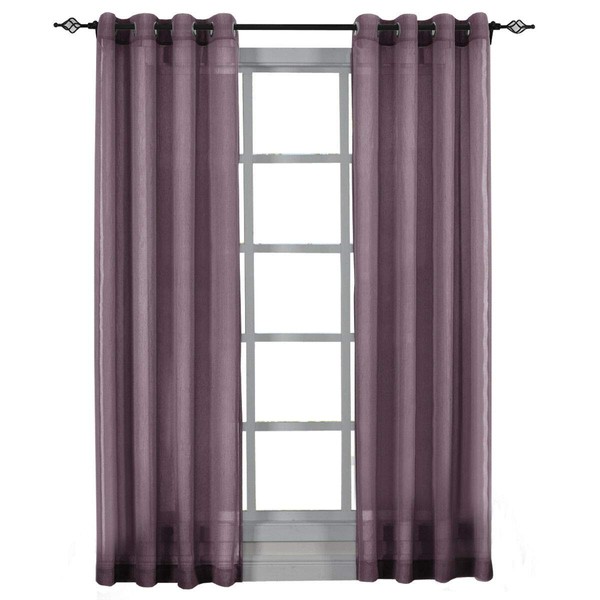 Royal Hotel Bedding Luxury Abri Top Grommet, Crushed Sheer Curtains,