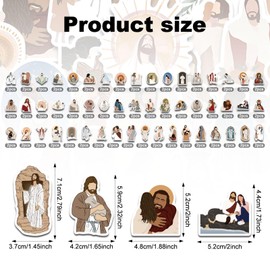 104pcs Jesus Stickers, Aesthetic Christian Stickers Waterproof Religious Faith Stickers Bible Verse Stickers Christian Vinyl Gifts for Water Bottle Guitar Laptop