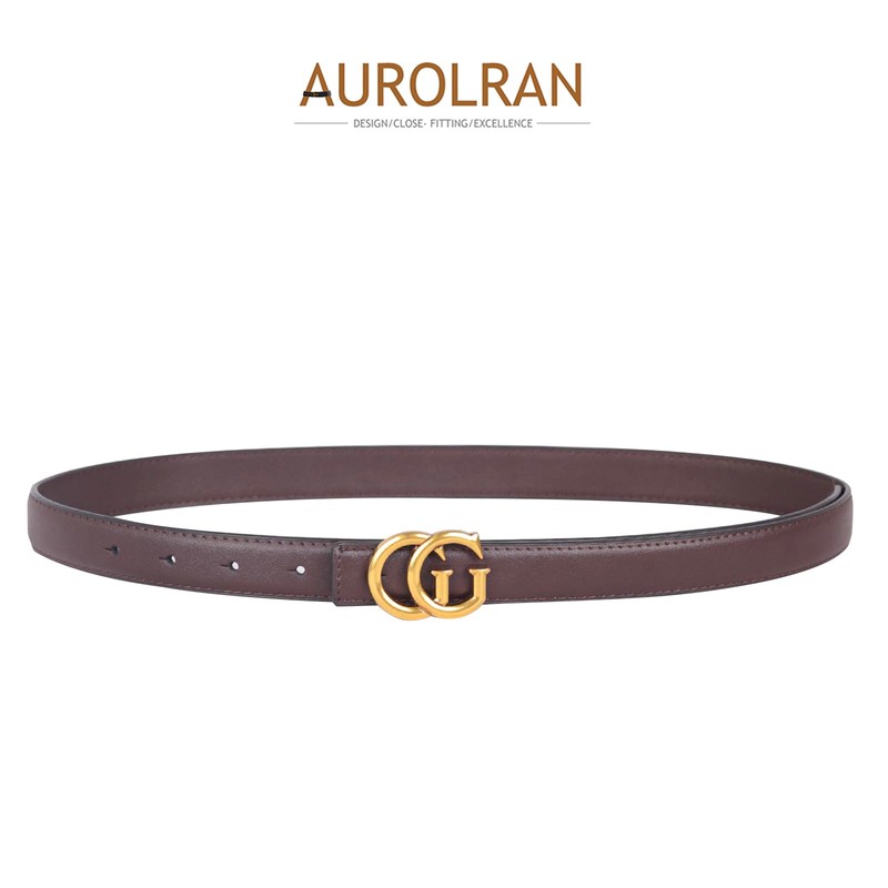 Aurolran Women's Leather Belt with Buckle - Ideal for Dresses,