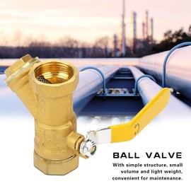 Ball valve, DN25 1 inch BSP ball valve brass Y ball valve Y type brass strainer Filter ball valve 1 "BSP DN25 internal thread for water gas oil