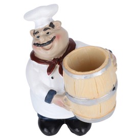 Chef Toothpick Holder Synthetic Resin Chef Statue Toothpick Holder Nordic Figurine Restaurant Tabletop Decoration Craft