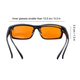 DOKOMUCHOS Fit over Blue Light Blocking Amber Gaming Glasses Anti Glare for Better Sleep for Screens, Games, TVs, Mobile Phones (Black, Amber)