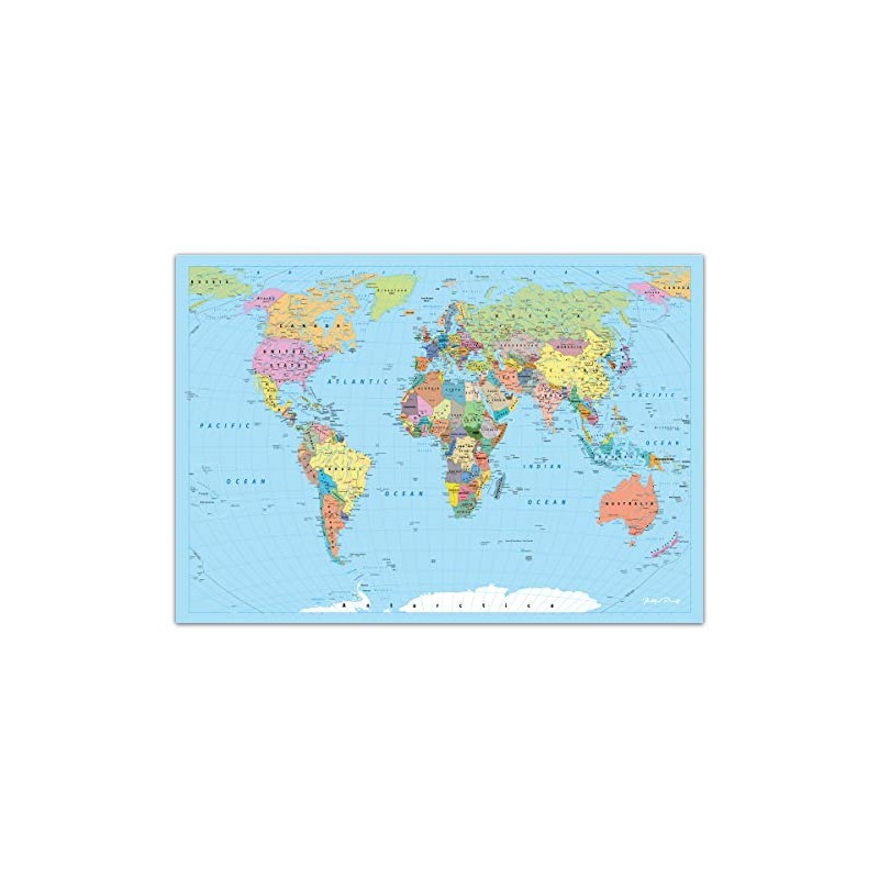 Faithful Prints World Map Poster Atlas Print Geography Educational Classroom