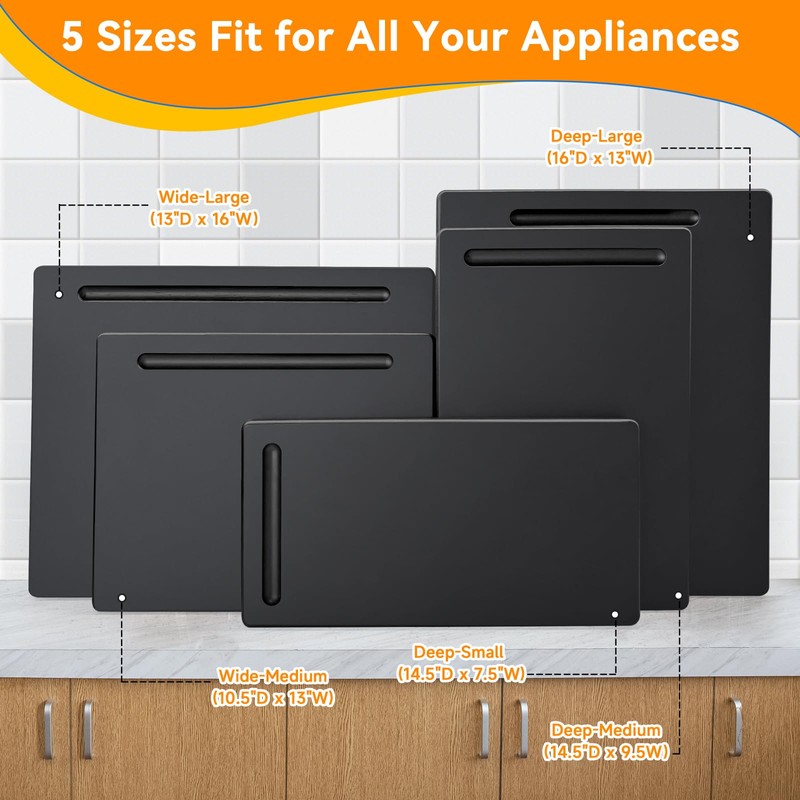 Wood Appliance Sliders with 360' Wheels, Sliding Tray for Coffee