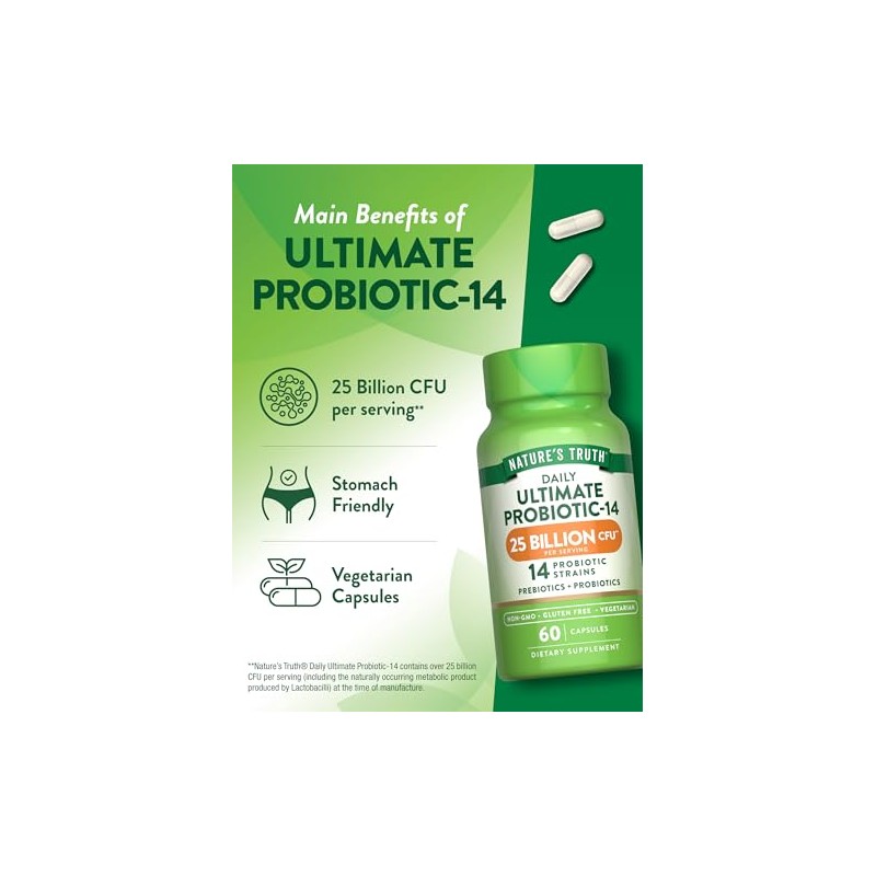 Natures Truth Ultimate Probiotic 10-25 Billion Capsules, 60 Count by