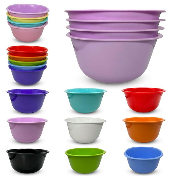 ECO Reusable Unbreakable Colourful Plastic Bowls Set of 4 Shatterproof