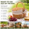 10.2 Inch Picnic Basket with Lid Woven Wicker for Garden
