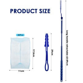 OctBird Pack of 32 Dust Magnet Refill Pack, 30 Cleaning Dust Cloth Refill with 2 Handles, Dust Magnet Refill Pack for Pet Hair, Dust, Dirt Cars, Duster Refill Pack (18 x 11 cm)