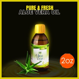 Herboganic's Natural Aloe Vera Oil - 100% Cold Pressed, Nourishing for Skin, Hair, and Eyelash Growth,Aloe Vera Massage Oil,