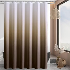 MitoVilla Brown Ombre Waffle Fabric Shower Curtain, Modern Waffle Weave Textured Shower Curtains for Luxury Rustic Bathroom Decor, Vintage Weighted Bathroom Shower Curtain, 72 x 72
