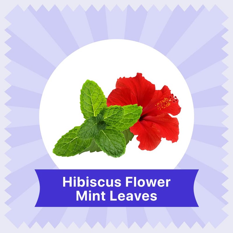BLUE TEA - Hibiscus Mint Herbal Tea - 36 Tea