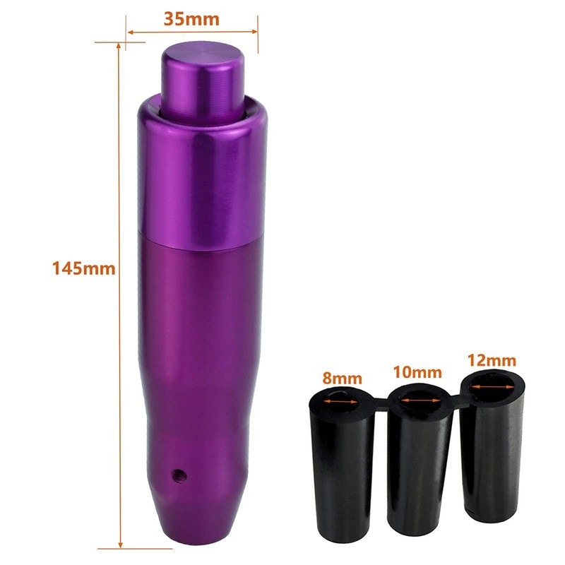 Lunsom Automatic Gear Shift Knob with Button, Aluminum Push Type