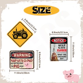 WERNNSAI Farm Signs - 9 PCS Funny Farm Decoration Warning Signs Vintage Art Plaques for Barn Farm Gate Wall Decorations Home Farmhouse Kitchen Yard Pig Pen Duck Chicken Coop Accessories