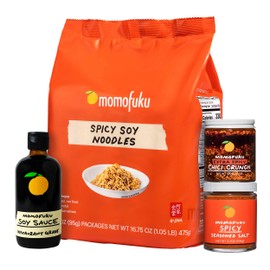 Spicy Momofuku Starter Pack by David Chang, with Extra Chili Crunch, Ramen, Soy Sauce, & Salt, Seasoning Gifts for Foodies