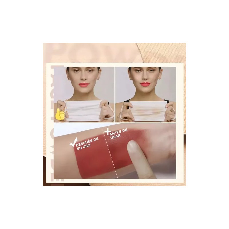 Base De Maquillaje Polvo Compacto Fijador Matte