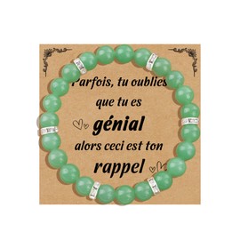 CheersLife Damen Armband Naturstein Armband mit Zirkon-Ring Geburtstag Weihnachten Geschenkidee originelle Perlenarmbänder Geschenk für Mutter Tochter Schwester Freundin Paar (Ausfahrt) FR