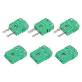 sourcing map K Type Thermocouple Wire Connector Plug Socket Adapter High Temperature 220°C (428°F) for Thermocouple Sensor Sensor Green Set of 3