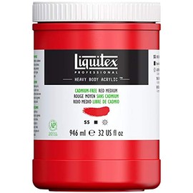 Liquitex Professional Heavy Body Acrylic Paint, 32-oz Pot, Cadmium Free Red Medium