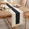 Black Table Runner Boho Table Runner with Tassels 180x30 cm