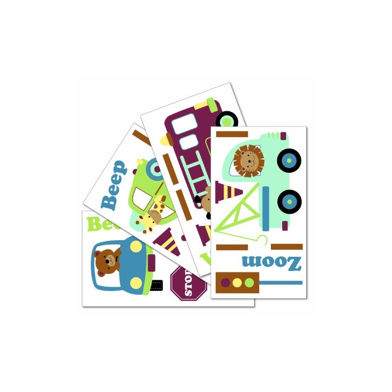 Lambs and Ivy Repositionable Children's Wall Stickers Vroom