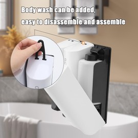 Shampoo and Conditioner Dispenser, 3 Pack Wall Mounted Soap Dispenser No Drilling Wall Mounted Press Shampoo Dispenser for Bathroom Shower Gel Shampoo Conditioner