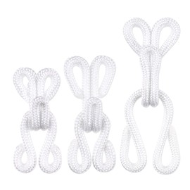 Umsole Large Covered Sewing Hooks and Eye Closure Jewelry Books Crafts Latch for Clothing Bra thick leather deep pile fabrics fur Coats Wraps and Jackets,60 Sets (White)